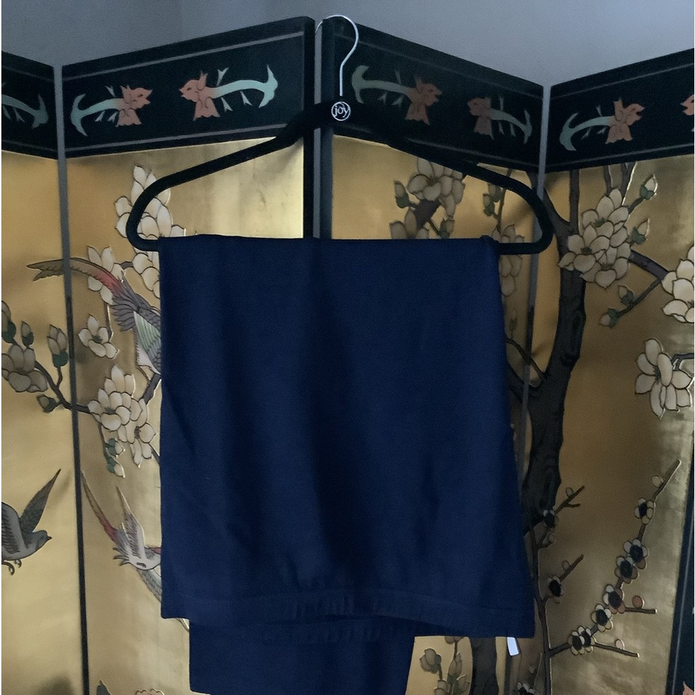 Women navy blue knit slacks new with tag XL inseam 28 inches long